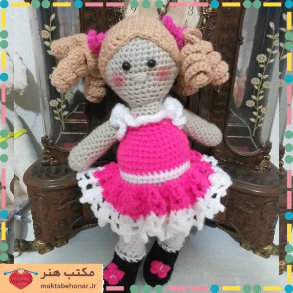 عروسک قلاب بافی دست بافت شیراز-محصولات دست بافت مکتب هنر شیراز