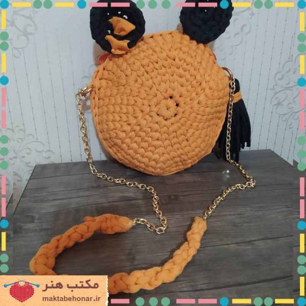 کیف دست بافت دخترانه تریکو بافی شیراز-محصولات دست بافت مکتب هنر شیراز