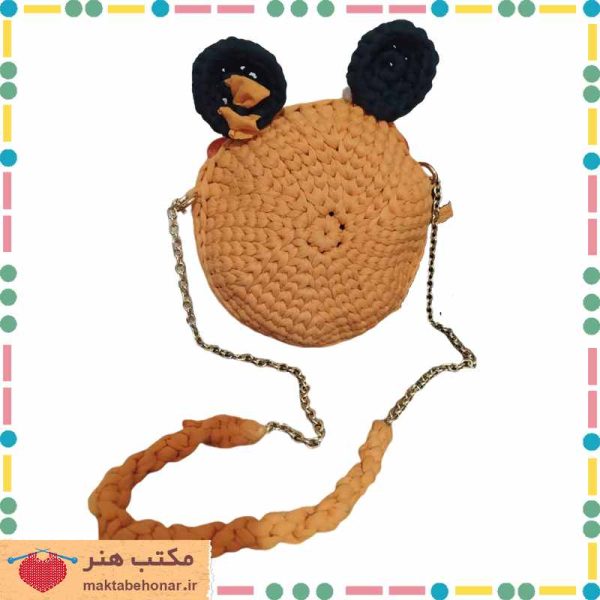 کیف دخترانه دست بافت تریکو بافی شیراز-محصولات دست بافت مکتب هنر شیراز