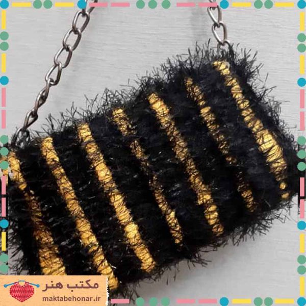 کیف دست بافت توربافی شیراز-محصولات دست بافت مکتب هنر شیراز